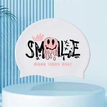 Load image into Gallery viewer, Swimming Matters Fun Print Silicone Cap
